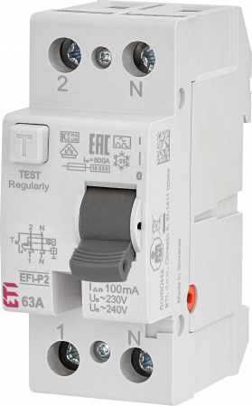 RCCB - Intrerupatoare de curent rezidual - RCCB EFI-P2, tip A, 63 A, 100 mA
