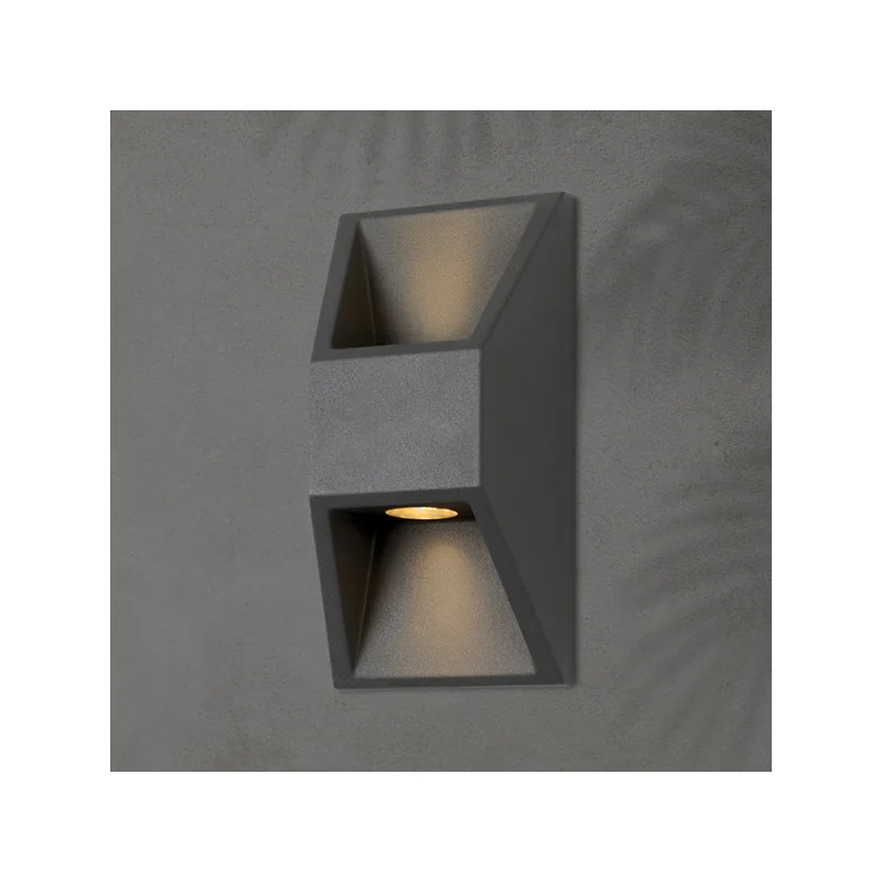 Aplice perete - Aplica LED Aluminiu 2x1W, 100lm, 3000K, 164x82x54.5mm Light Dark Grey, Eurolamp