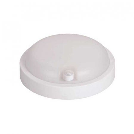 Corpuri de iluminat - Aplica perete rotunda LED cu senzor de miscare alba, 12W, 4000K lumina neutra, 900lm, 220-240V, IP54, Eurolamp