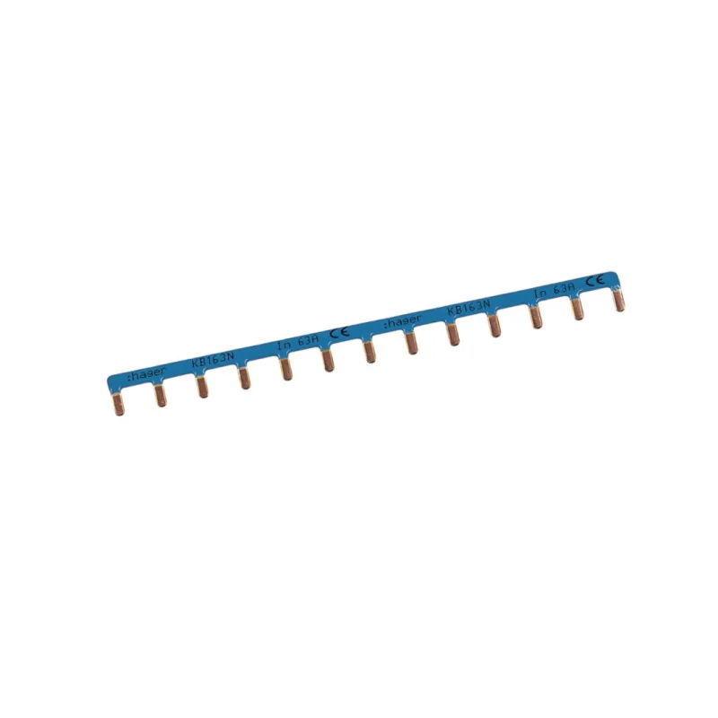 Cleme si accesorii - Bareta de conexiune cu pini, 1P, 63A, 10 mmp, 13 module, albastru (nul), KB163N