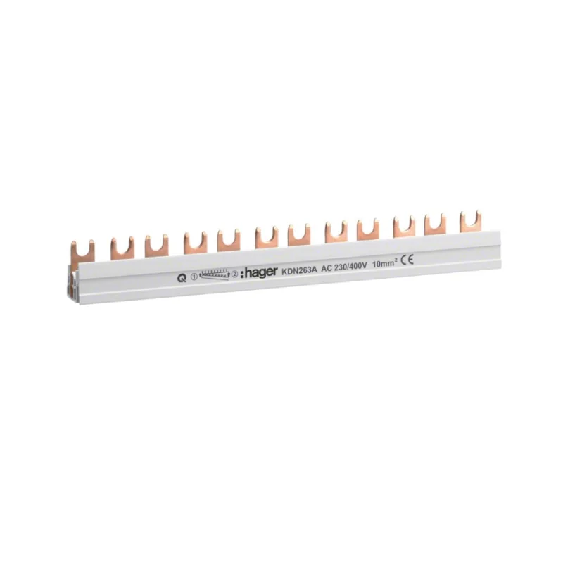Cleme si accesorii - Bareta de conexiune tip furca, 2P, 63A, 10 mmp, 12 module, KDN263A