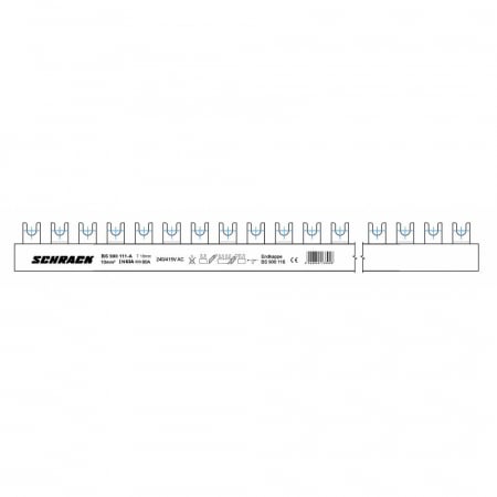 Cleme si accesorii - Busbar 18mm, 2 poli, 10mm², 1m
