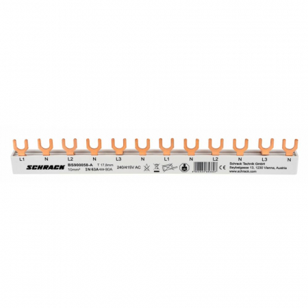 Cleme si accesorii - Busbar 1P+N 12M FURCA L1N L2N L3N SCHRACK