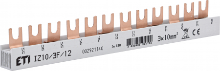 Cleme si accesorii - BUSBAR 3P 12M 10MMP 63A FURCA ETI