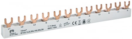 Cleme si accesorii - Busbar cu sina IZ10/L1L2L3NL1NL2NL3N