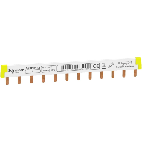 Busbar - Busbar ( pieptene ) Acti9 1L, Inclinare 18mm, 12 Module, 100A