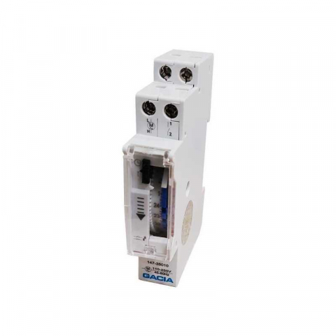 Senzori de miscare, senzori crepusculari si ceasuri programabile - Ceas programator analogic cu montaj pe sina 1 modul, 16A, 110-250V, 100 ore, GACIA