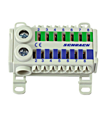 Cleme cu conexiune rapida - Clemă cu conex. rapidă, albastru/verde,1 x 25 mm², 7 x 6 mm²