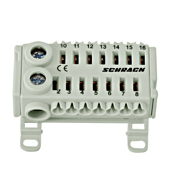 Cleme cu conexiune rapida - Clemă cu conexiune rapidă, alb, 2 x 25mm², 14 x 6 mm²