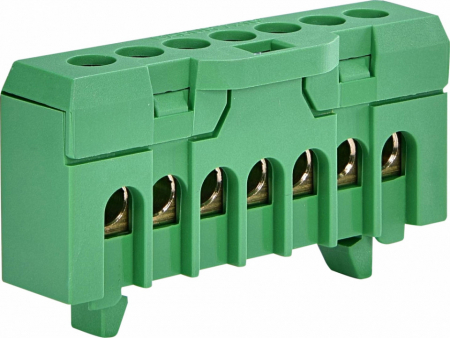 Cleme si accesorii - Clema PE cu montaj pe sina DIN, 7 borne, ETI, ESC-QBLOK7002