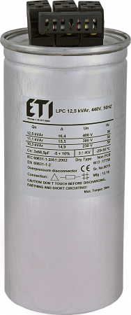 Compensarea puterii reactive - Condensator LPC 12,5 kVAr, 440V, 50Hz
