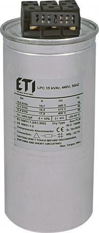 Compensarea puterii reactive - Condensator LPC 15 kVAr, 440V, 50Hz
