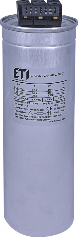 Compensarea puterii reactive - Condensator LPC 25 kVAr, 440V, 50Hz