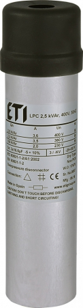 Compensarea puterii reactive - Condensator trifazic LPC 2.5 kVAr, 400V, 50Hz