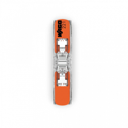 Conector de îmbinare în linie cu pârghie; pentru toate tipurile de conductori; max. 4 mm²; 2 conductori; carcasă transparentă; [1]