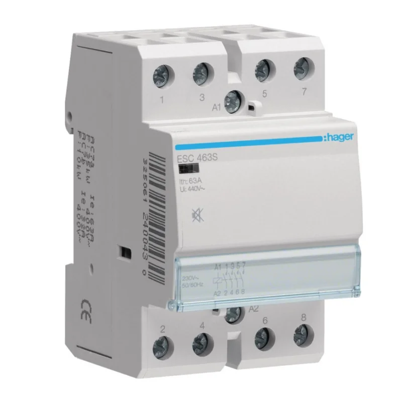 Relee si contactoare modulare - Contactor modular silentios, 63A, 4ND, 230V, ESC463S