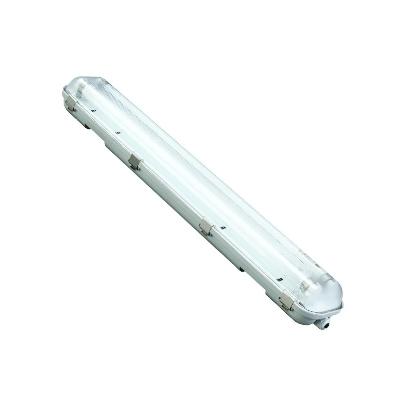 Corpuri liniare - Corp iluminat pentru tub LED tip Fipad + clipsuri inox, 36W, 2x1200mm, IP65, Eurolamp