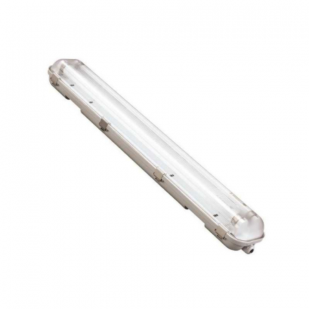 Corpuri liniare - Corp iluminat pentru tub LED tip FIPAD + clipsuri inox, alimentare pe acelasi capat, 24W, 2x150cm, IP65, Eurolamp