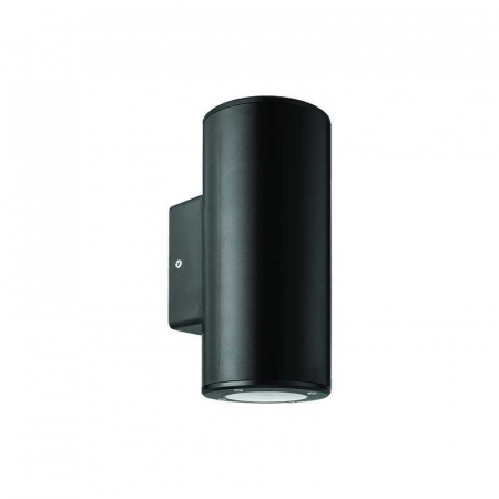 Corpuri de iluminat decorativ interior/exterior - Corp iluminat ROUND BLACK pentru perete sus-jos plastic, GU10, max. 6W, 220-240V, 99x76x186mm, IP65, Eurolamp
