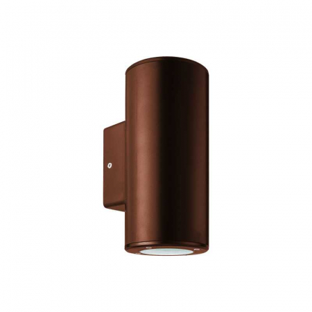 Corpuri de iluminat decorativ interior/exterior - Corp iluminat ROUND CUPRU ANTIC pentru perete sus-jos plastic, GU10, max. 6W, 220-240V, 99x76x186mm, IP65, Eurolamp