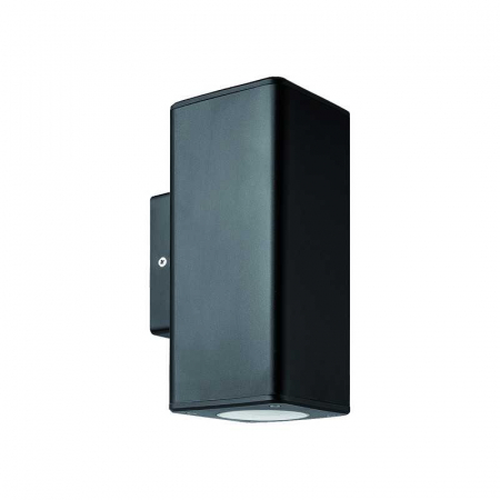Corpuri de iluminat decorativ interior/exterior - Corp iluminat SQUARE BLACK pentru perete sus-jos plastic, GU10, max. 6W, 220-240V, 99x76x186mm, IP65, Eurolamp