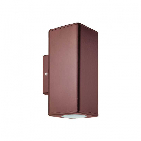 Corpuri de iluminat decorativ interior/exterior - Corp iluminat SQUARE CUPRU ANTIC pentru perete sus-jos plastic, GU10, max. 6W, 220-240V, 99x76x186mm, IP65, Eurolamp