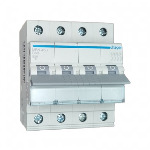 4 Module (3P+N) - Disjunctor tetrapolar Hager, 4P, 63A, curba B, 6kA
