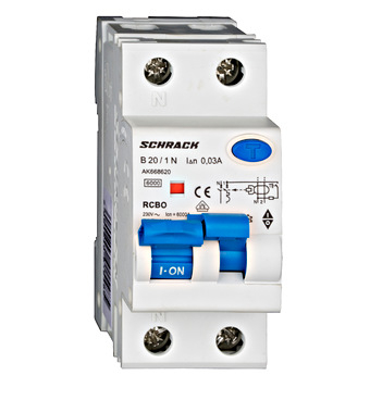 RCBO - 30mA - tip A - RCBO 1P+N , B 20A, AMPARO 6kA, 30mA, tip A