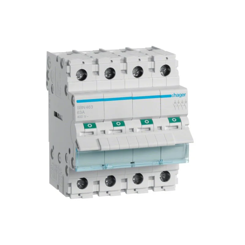 Separatoare si sigurante fuzibile - Intrerupator modular (separator) 4P, 63A, 400V, SBN463