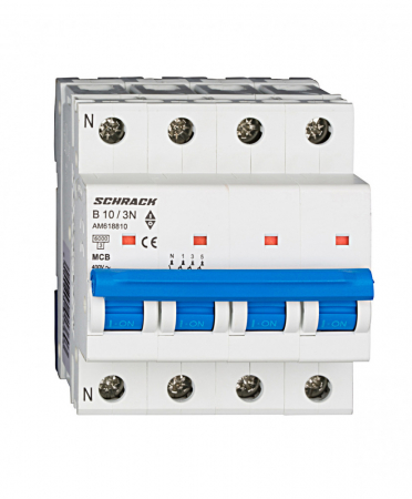 4 Module (3P+N) - Întreruptor automat modular (MCB) AMPARO 6kA, B 10A, 3P+N