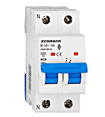 MCB - Sigurante automate - Întreruptor automat modular (MCB) AMPARO 6kA, B 16A, 1P+N