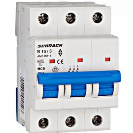 MCB - Sigurante automate - Întreruptor automat modular (MCB) AMPARO 6kA, B 20A, 3-poli