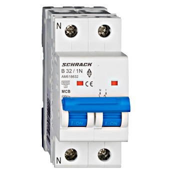 1 Modul (1P+N) - Întreruptor automat modular (MCB) AMPARO 6kA, B 32A, 1P+N