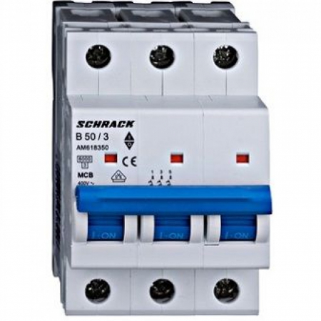 MCB - Sigurante automate - Întreruptor automat modular (MCB) AMPARO 6kA, B 50A, 3-poli