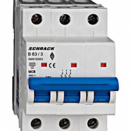 MCB - Sigurante automate - Întreruptor automat modular (MCB) AMPARO 6kA, B 63A, 3-poli