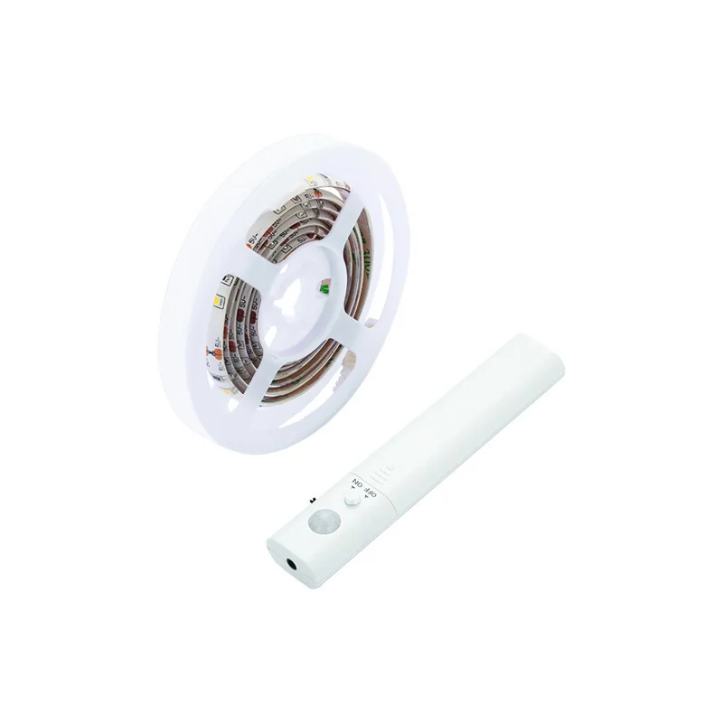 Banda LED si transformatoare - Kit Banda LED PRO dimabila cu senzor de miscare pe baterie, 6V, 2.4W, 3000K lumina calda, SMD 2835 30LED/ml, IP65, Eurolamp (1M)