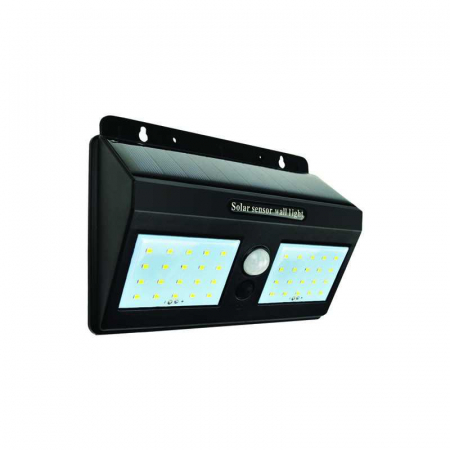 Iluminat - Lampa LED PLUS cu panou solar + senzor de miscare, 1.20W, 6500K lumina rece, 120lm, 3.7V, 124x175x50mm, IP65, Eurolamp