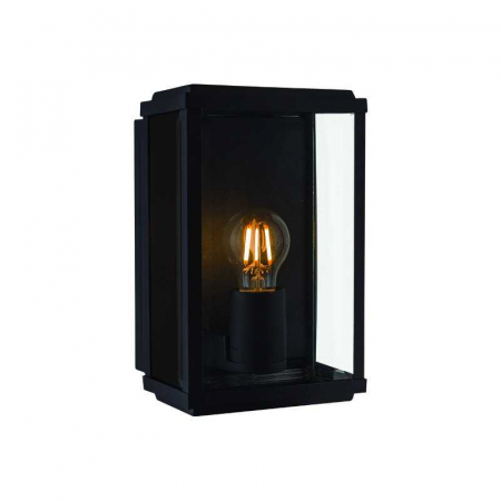 Corpuri de iluminat decorativ interior/exterior - Lampa metalica de perete neagra, E27, max. 10W, 220-240V, 160x112x250mm, IP44, Eurolamp