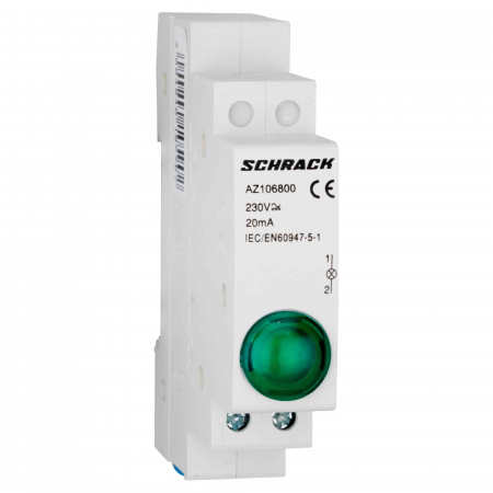 Cleme si accesorii - Lampa de semnalizare Schrack, LED, verde, 230VAC, sina DIN