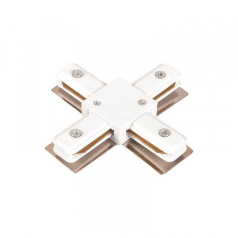 Iluminat - Piesa de imbinare tip cruce pentru sina magnetica aparenta monofazata 145-59000 si 145-59001, 2 linii, alba, Eurolamp