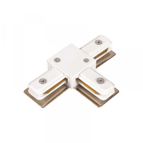 Iluminat - Piesa de imbinare tip T pentru sina magnetica aparenta monofazata 145-59000 si 145-59001, 2 linii, alba, Eurolamp