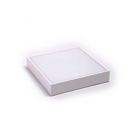 Iluminat - Plafoniera LED slim alba patrata aplicata 24W, 2000lm, 4000K lumina neutra, 300x57mm, IP54, EUROLAMP