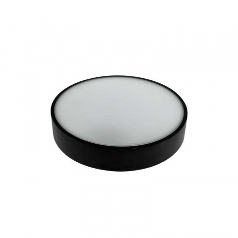 Iluminat - Plafoniera LED slim neagra rotunda aplicata 24W, 2000lm, 4000K lumina neutra, 300x57mm, IP54, EUROLAMP