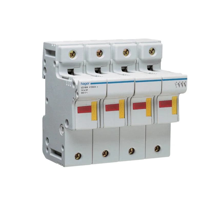 Separatoare si sigurante fuzibile - Port fuzibil (separator sigurante cilindrice), 3P+N, 50A, 14x51 mm, 6 module, LS604