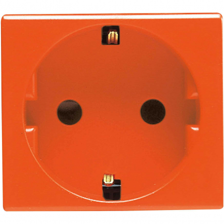 Doze si aparataj modular - Priza modulara 2P+E Gewiss, portocaliu, 2M, 16A, System