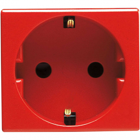 Doze si aparataj modular - Priza modulara 2P+E Gewiss, rosu, 2M, 16A, System