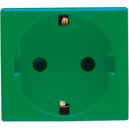 Doze si aparataj modular - Priza modulara 2P+E Gewiss, verde, 2M, 16A, System