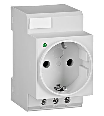 Accesorii tablou - Priză modulară SCHUKO, 2P+N, 16A cu LED