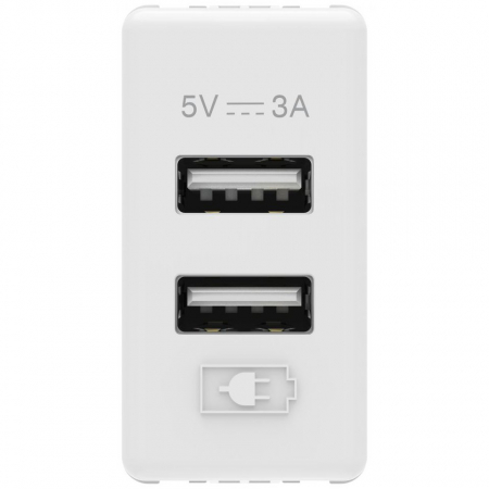 Doze si aparataj modular - Priza USB Type A+A 5V 3A 1M System Alb
