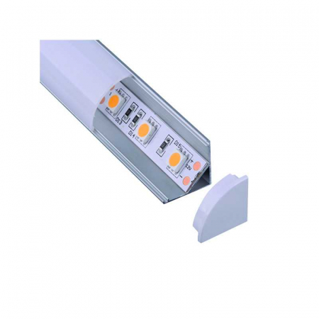 Iluminat - Profil din aluminiu aplicat la 90° pentru colt cu dispersor mat pentru banda LED, L-2M, 16x16mm, Eurolamp